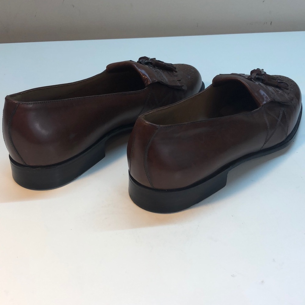 Bally Prestige Brown Leather Tassel Loafers Size 9 - Picture 5 of 10